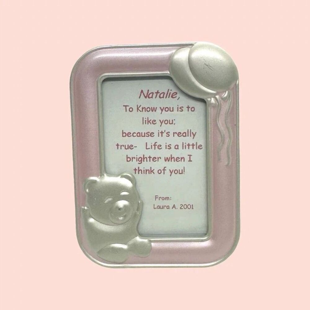 Vintage 21st Century Baby Photo Frame – Teddy Bear & Balloon Motif